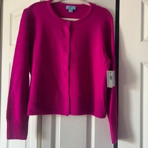 CeCe Fuchsia Button-Up Cardigan